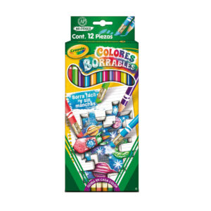 12 Lápices Borrables de Colores